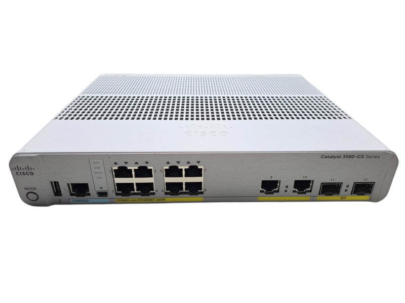 Cisco WS-C3560CX-8PC-S V03 | 8-Port Gigabit PoE+ 240W Silent Switch | 2x SFP