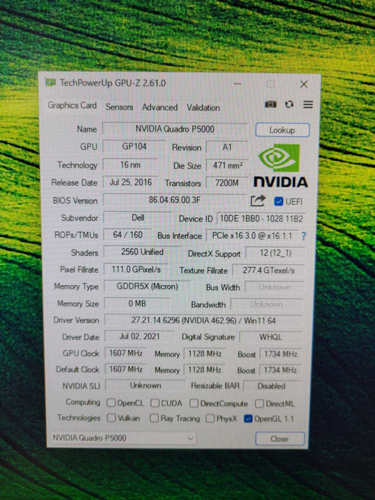 Nvidia Quadro P5000 16GB GDDR5X !