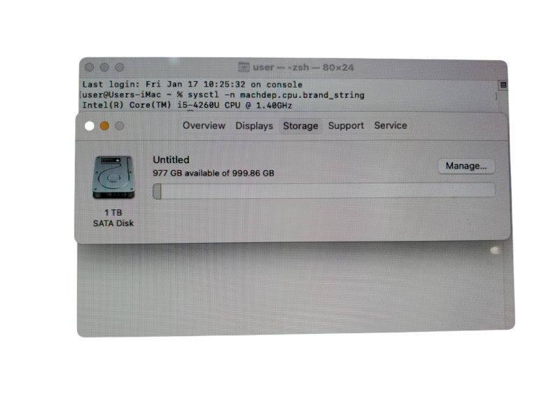 Apple iMac 2014 A1418 21" | Core I5-4260U | 8GB Ram DDR3 | 1TB HDD