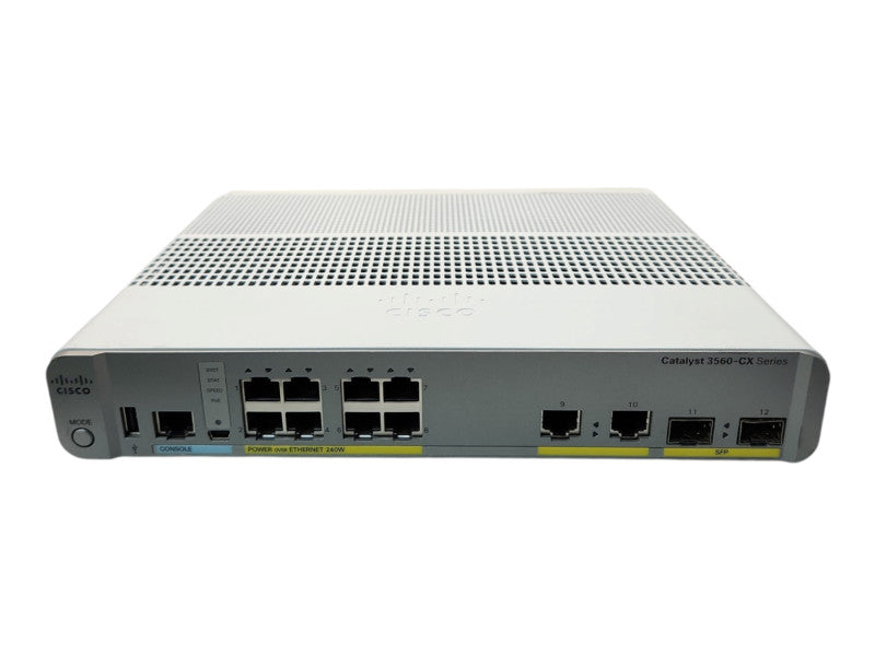 Cisco WS-C3560CX-8PC-S V03, 8-Port Gigabit PoE+ 240W Silent Switch | 2x SFP