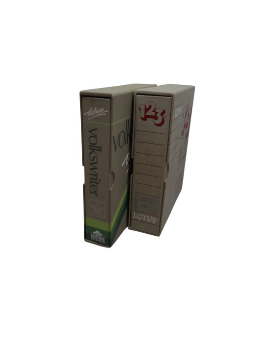Vintage. Volkswriter Software and L0tus 1-2-3 Spreadsheet Graphics.