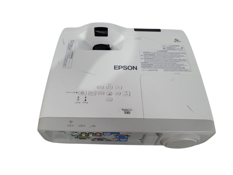 Epson Powerlite 530 3LCD Projector Short Throw H673A Lamp: 0 Hours !