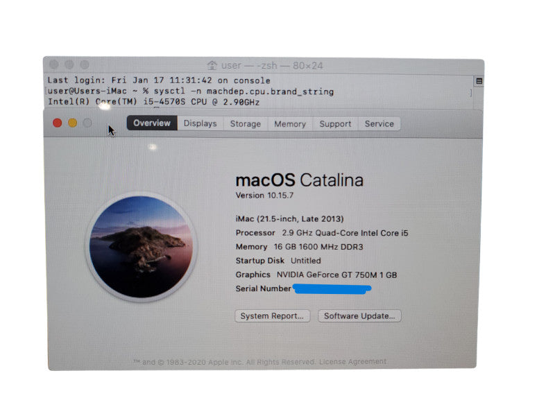 Apple iMac 2013 A1418 21" | 4-Core I5-4570S | 16GB DDR3 | 1TB HDD | GeForce