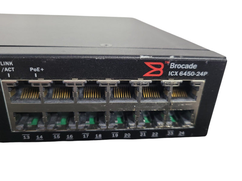 Brocade ICX 6450-24P PoE+ Gigabit Ethernet 4x1/10GbE SFP !