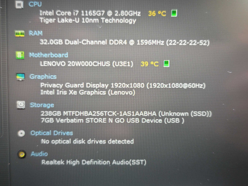 Lenovo ThinkPad T14 Gen 2| i7-1165G7| 32GB DDR4| 256GB SSD READ β Lap200