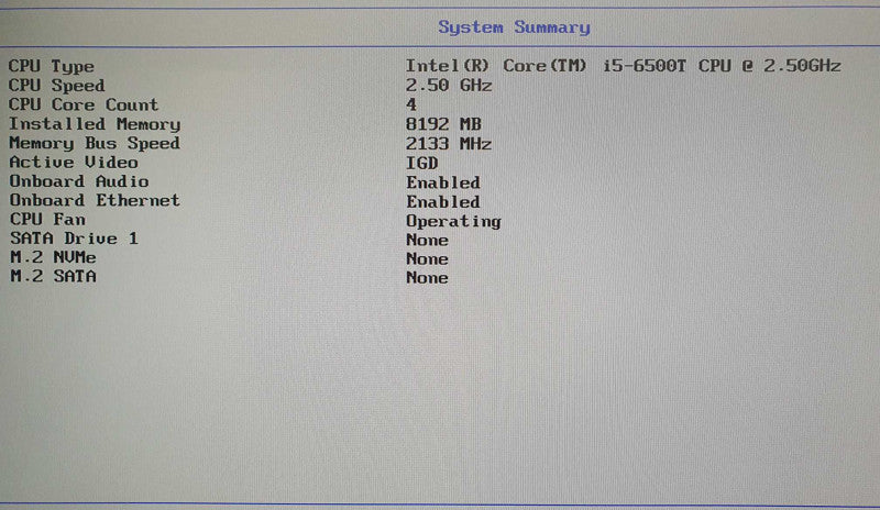 Lenovo ThinkCentre M900 USFF | i5-6500T @ 2.5GHz | 8GB DDR4 | No HDD/OS