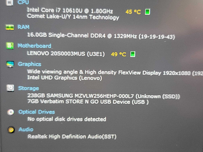 Lenovo ThinkPad T14| i7-10610U| 16GB DDR4| 256GB SSD  β Lap200
