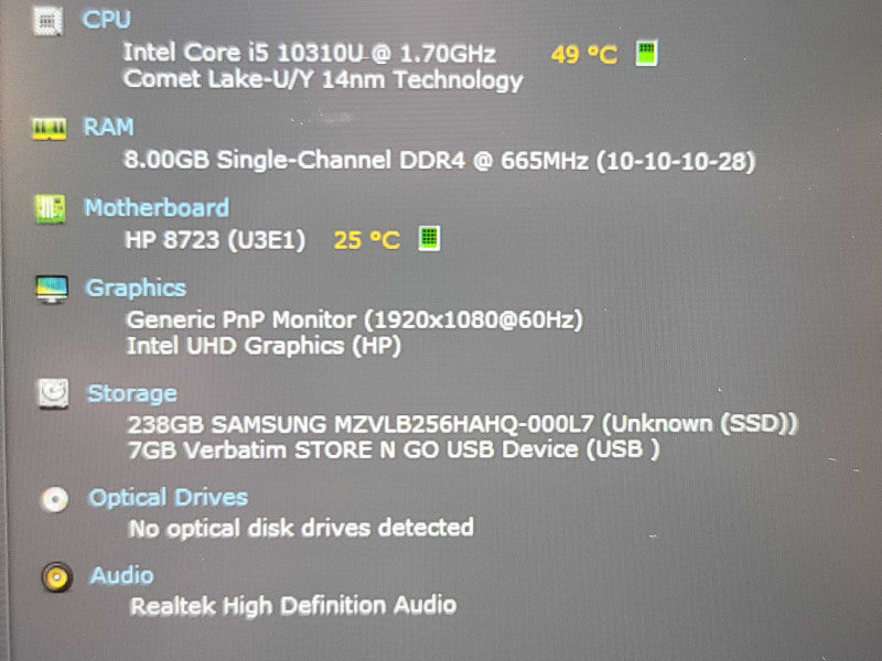 HP EliteBook 840 G7| i5-10310U| 8GB DDR4| 256GB SSD TOUCH!! READ  β Lap200
