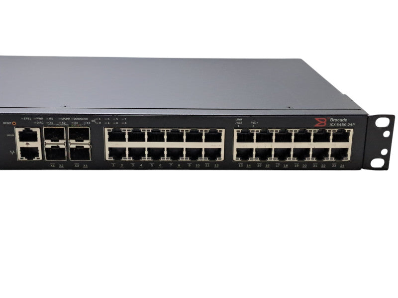 Brocade ICX6450-24P | 24-Port Gigabit PoE+ Ethernet Switch | 4x 1/10G SFP+