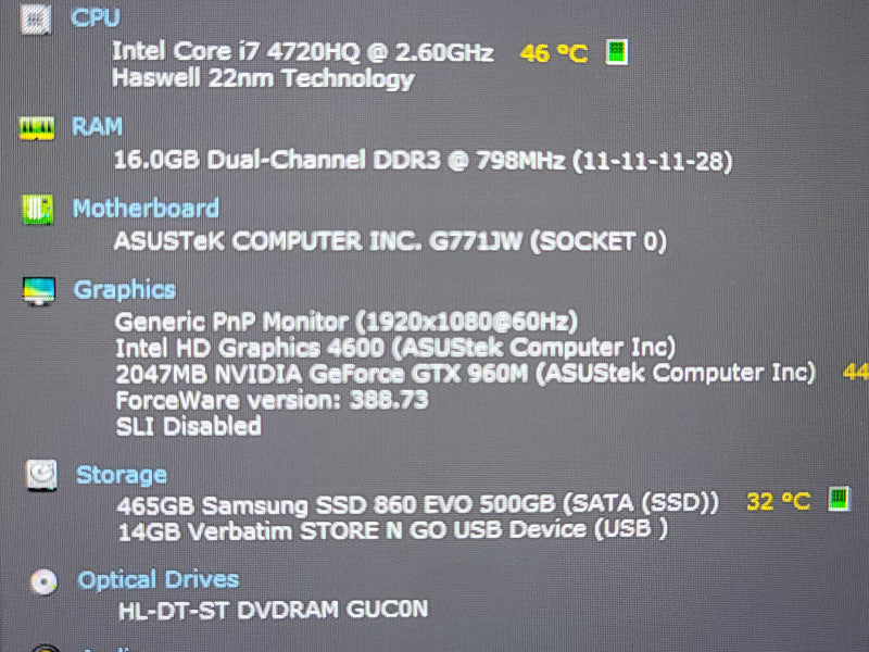 ASUS ROG GL771| i7-4720HQ| 16GB DDR3| GTX 960M| 500GB SSD READ β BudLap