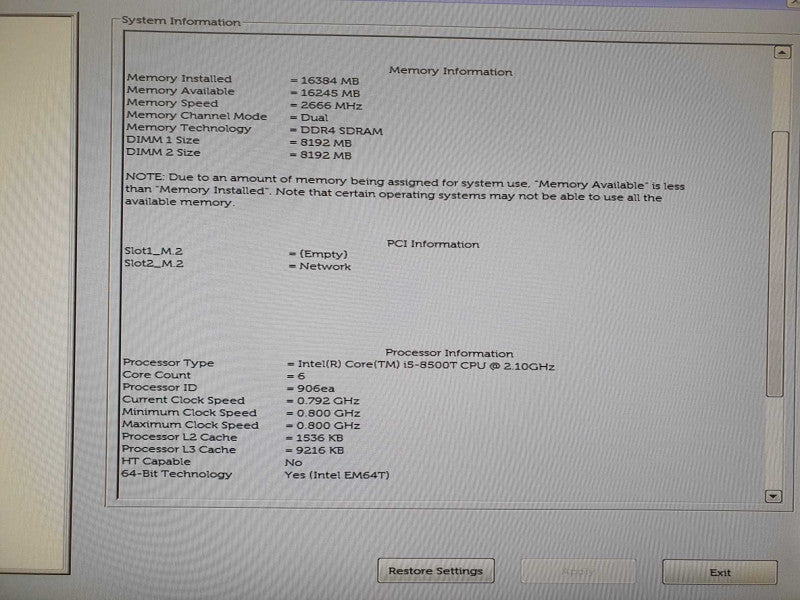 Dell Optiplex 7060 Intel i5-8500T @ 2.1GHz 16GB DDR4 USFF Desktop