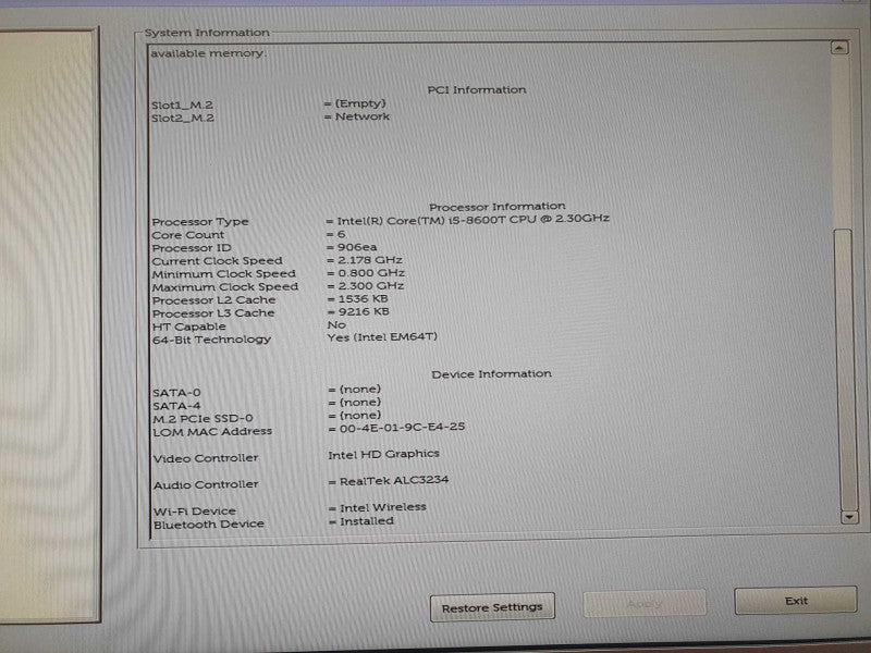 Dell Optiplex 7070 Micro | i5-8600T @ 2.3GHz | 8GB DDR4 | No HDD/OS