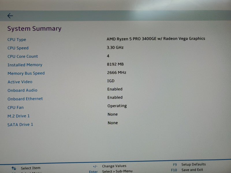 Lenovo ThinkCentre M75q-1 AMD Ryzen 5 Pro 3400GE 3.3G 8GB Ram No HDD