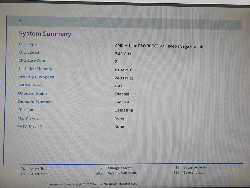 Lenovo ThinkCentre M75q-1 AMD Athlon PRO 300GE @ 3.4GHz 8GB DDR4 No HDD
