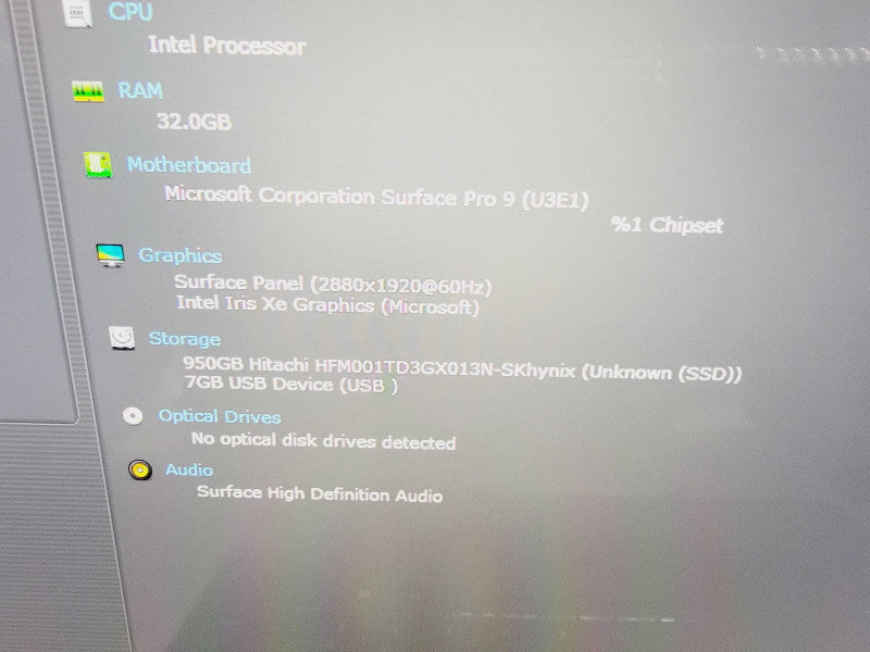 Microsoft Surface Pro 9 10-Core i7-1265U @ 2.6GHz 32GB RAM 1TB SSD ( Lap200
