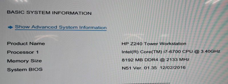 HP Z240 Tower Workstation i7-6700 CPU| 8GB DDR4| 240GB SSD