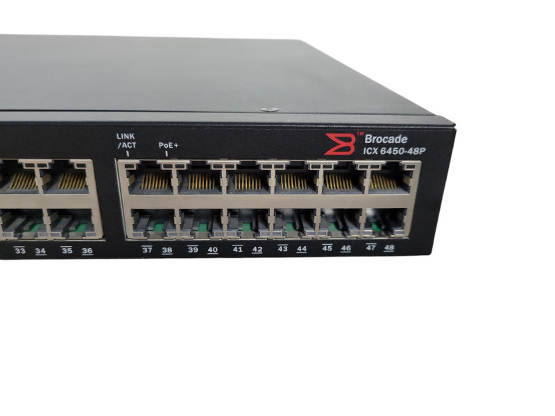 Brocade ICX6450-48 ICX 6450-48p Ethernet Switch, 48-Port Gigabit, 4-Port SFP+ !