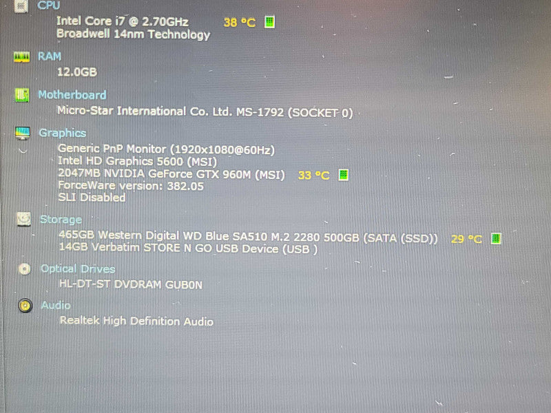 MSI GE72-2QD| i7-5700HQ| 12GB RAM| GTX 960M| 500GB 2.5" SSD READ β BudLap