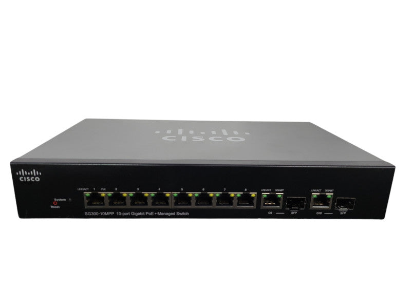 Cisco SG300-10MPP-K9, 10-Port Gigabit PoE+ Managed Switch !