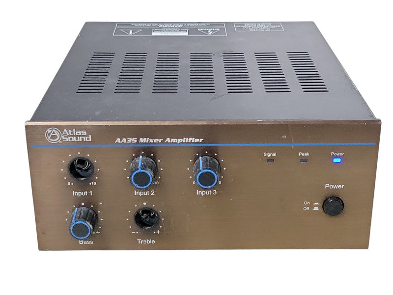 Atlas Sound AA35 Mixer Amplifier, Missing knobs, read _