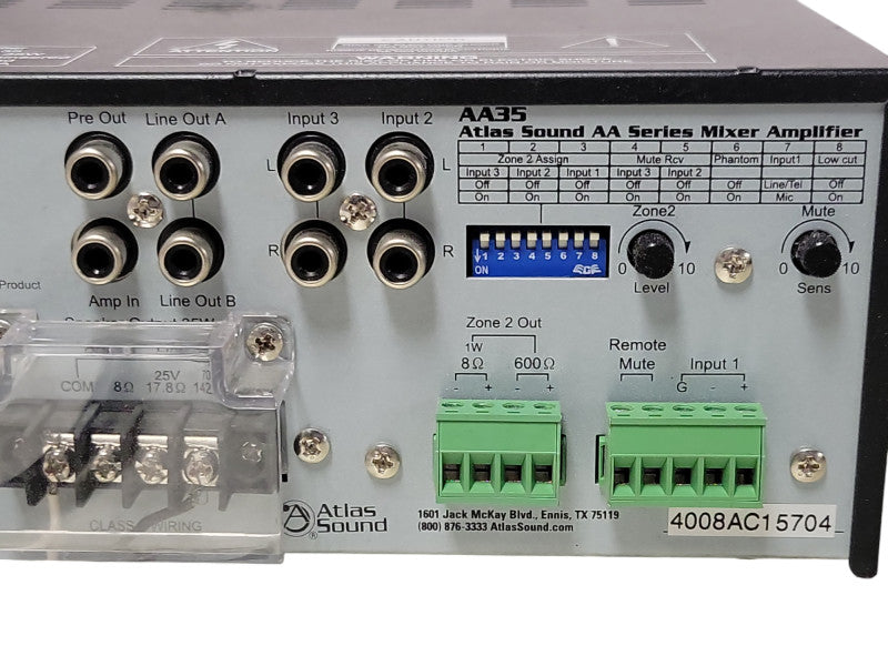 Atlas Sound AA35 Mixer Amplifier, Missing knobs, read _