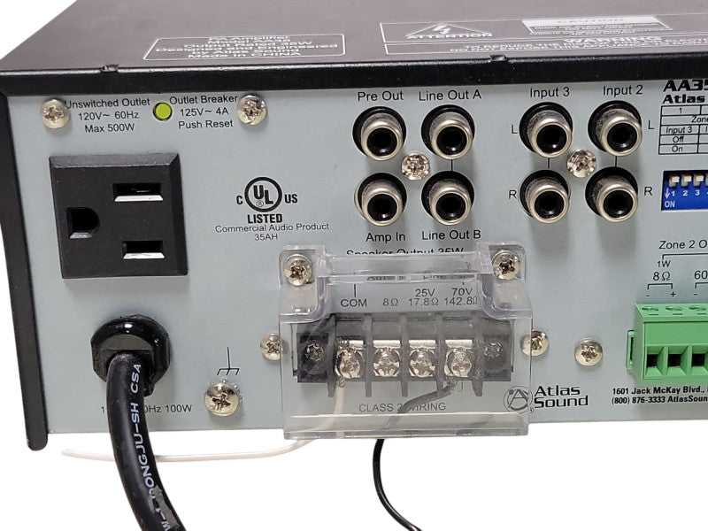 Atlas Sound AA35 Mixer Amplifier, Missing knobs, read _