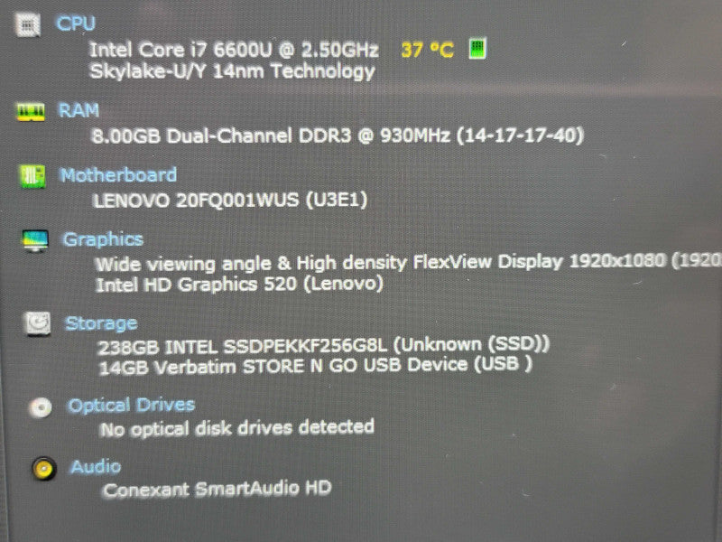 Lenovo ThinkPad Yoga Gen 1 | i7-6600U| 8GB RAM| 256GB SSD  β Lap200