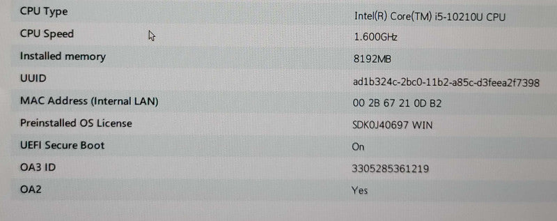 Lenovo ThinkPad T490| i5-10210U| 8GB DDR4| NO SSD READ  β BudLap