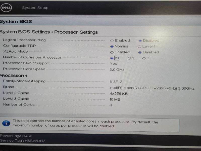 Dell R430 1U 8x 2.5", Xeon E5-2623 v3 @ 3.00GHz, 48GB DDR4, H730 Mini !
