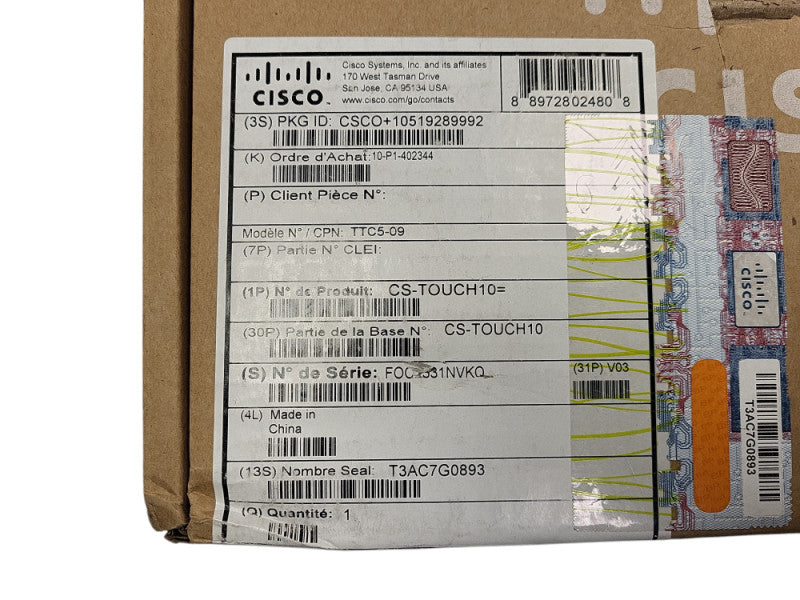 Cisco 74-115968-04 REV B0 + TelePresence Touch 10 - New Sealed Box $