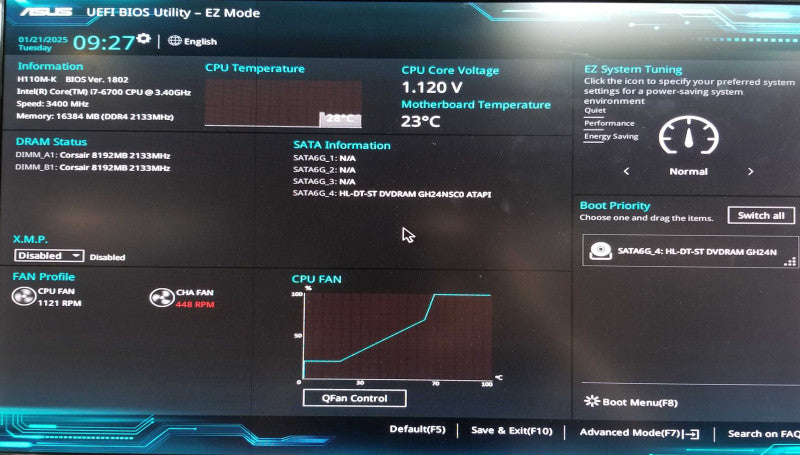 Custom Tower PC | ASUS H110M-K | Intel i7-6700 @3.40GHz | 16GB RAM - NO HDD |