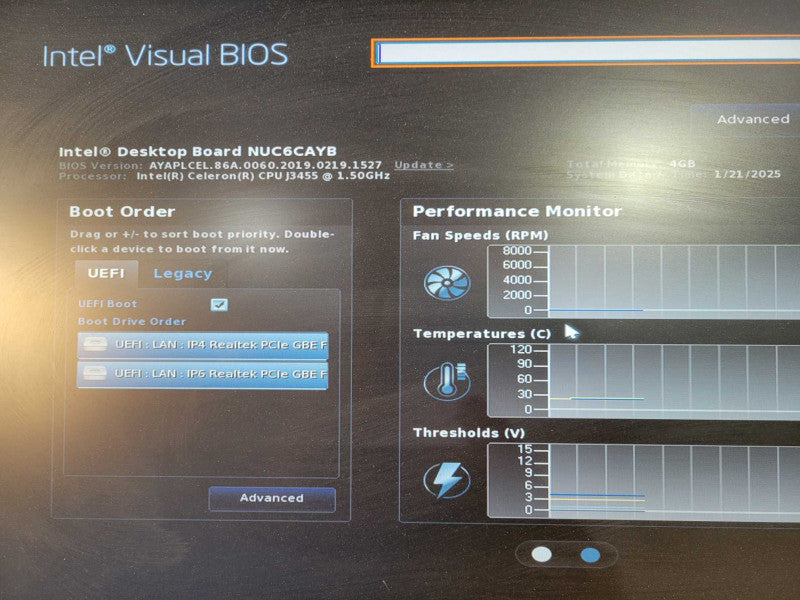 Intel NUC NUC6CAY Mini PC | Celeron J3455 @1.50GHz, 4GB RAM, No HDD/OS  Q!