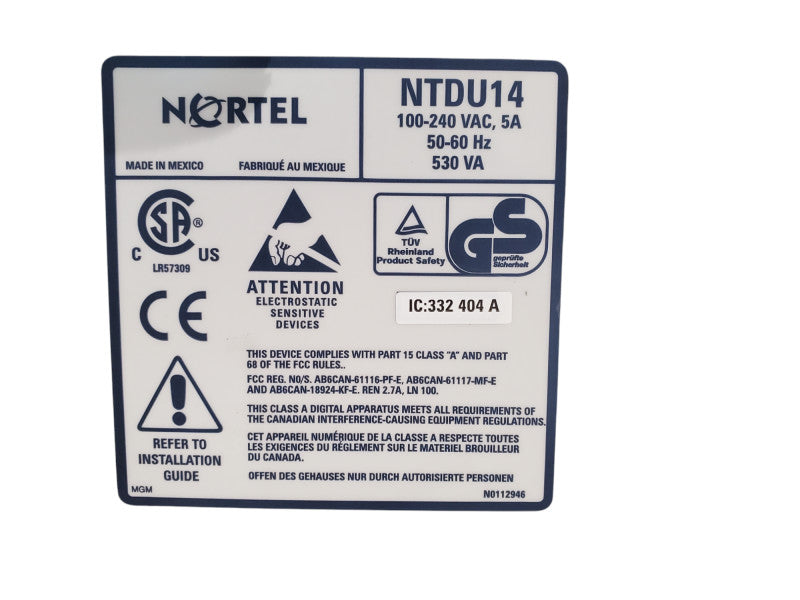 Nortel MG 1000 | NTDU14 | No Modules | *READ*