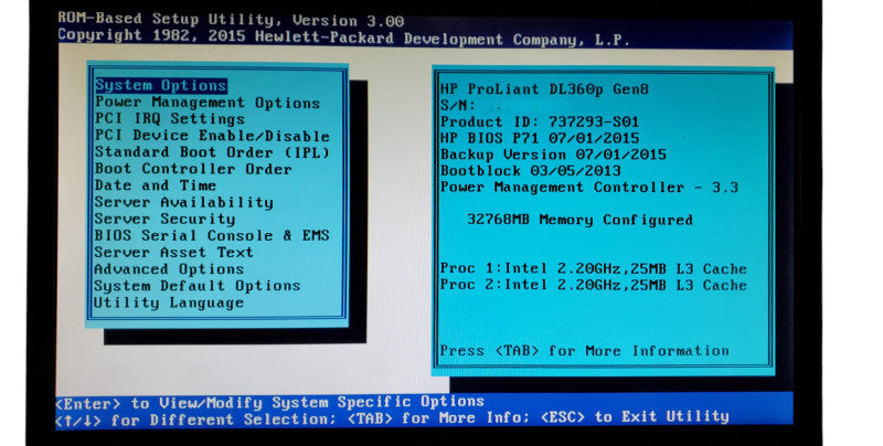 HP ProLiant DL360p Gen8 | 2x Xeon E5-2660 v2 | 32GB DDR3 | No HDD | P420i