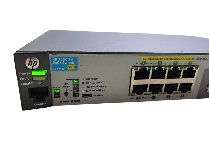 HP 2530-8G PoE+ J9774A | 8-Port Gigabit PoE+ Network Switch | Dual Uplinks