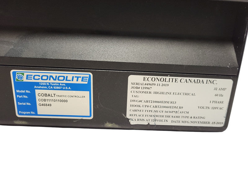 ECONOLITE COBALT TRAFFIC CONTROLLER COB11100110000 READ $