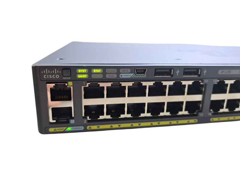 Cisco WS-C2960XR-48LPS-I V02 | 48-Port Gigabit PoE+ 340W Switch w/ 1x 640WAC