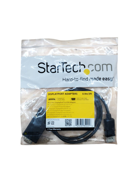 StarTech DP to VGA Display Adapter | 0.9m/3ft | DP2VGAMM3B | New Q