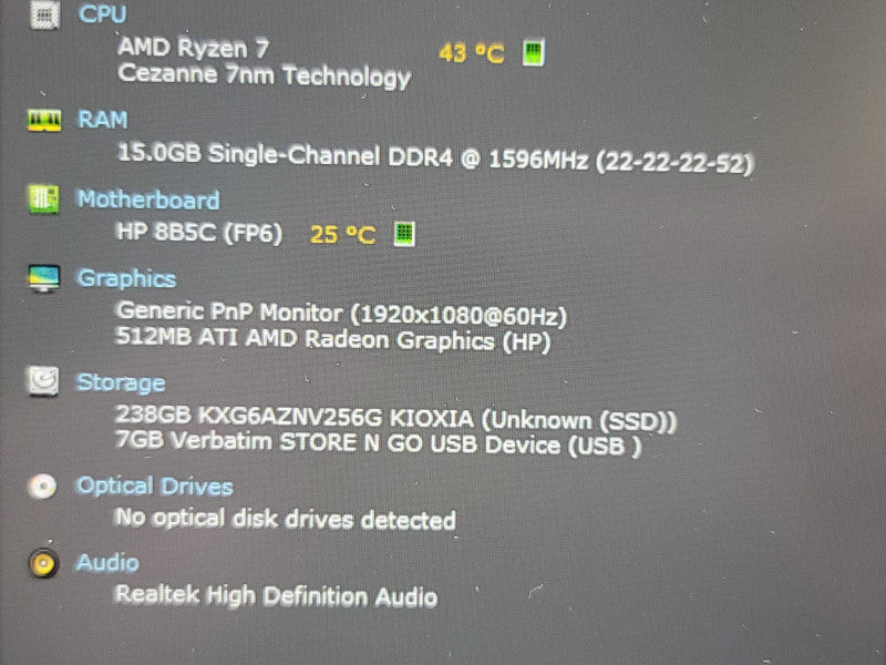 HP ProBook 445 G10| Ryzen 7 7730U| 16GB DDR4| 256GB SSD  Qβ Lap200