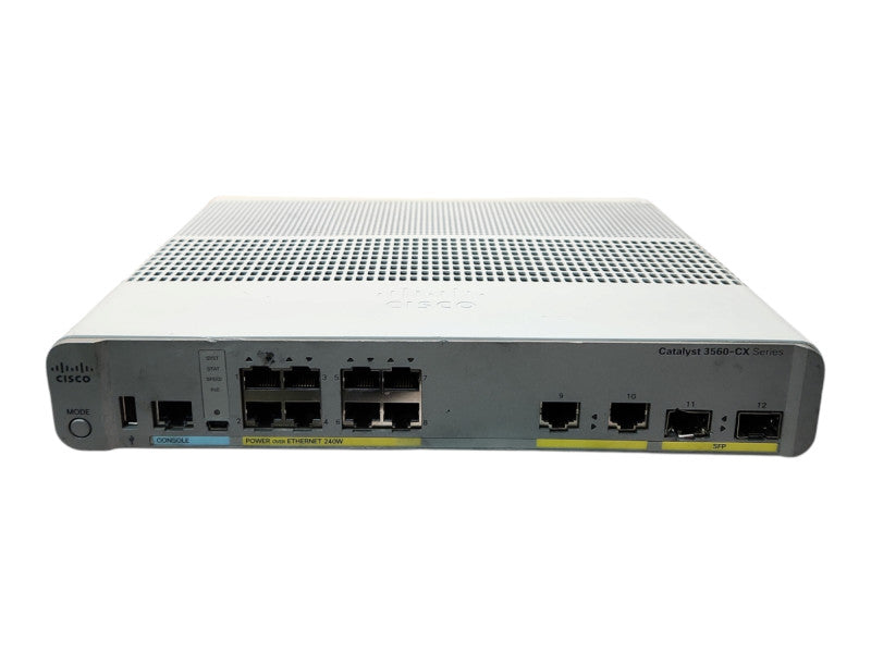 Cisco WS-C3560CX-8PC-S V01, 8-Port Gigabit PoE+ 240W Silent Switch, 2x SFP