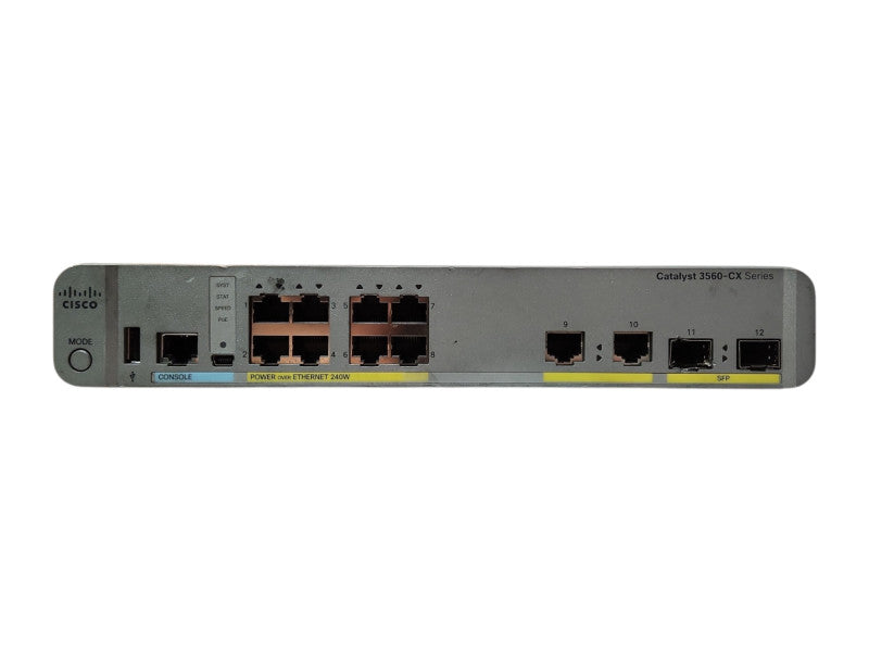 Cisco WS-C3560CX-8PC-S V01, 8-Port Gigabit PoE+ 240W Silent Switch, 2x SFP