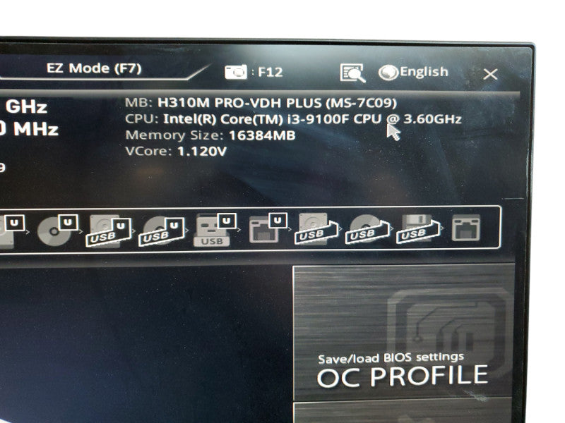 Desktop Custom MSI H310M PRO VDH Plus Core I3-9100F 16GB RAM No HDD [READ]