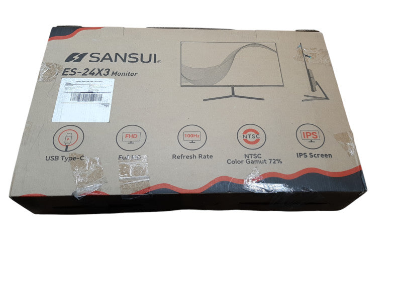 Open-Box Sansui Monitor ES-24X3, 24" FHD IPS 100Hz Display, Type-C