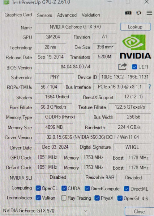 PNY nVIDIA GeForce GTX 970 Video Card 4GB | GMGTX97N3H4GN1KTP6BCD _
