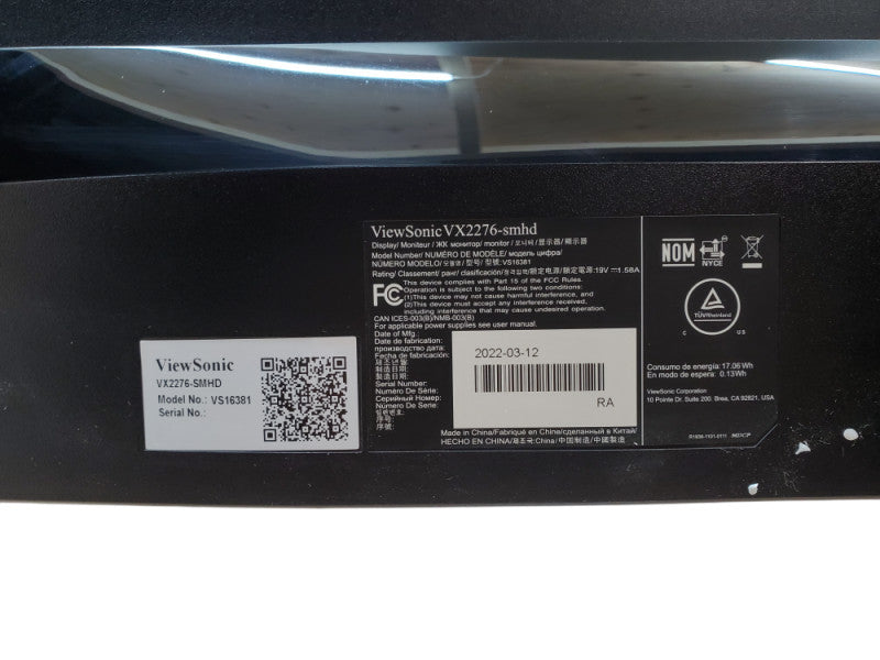 ViewSonic VX2276-smhd | 22" Widescreen IPS LCD Monitor Q