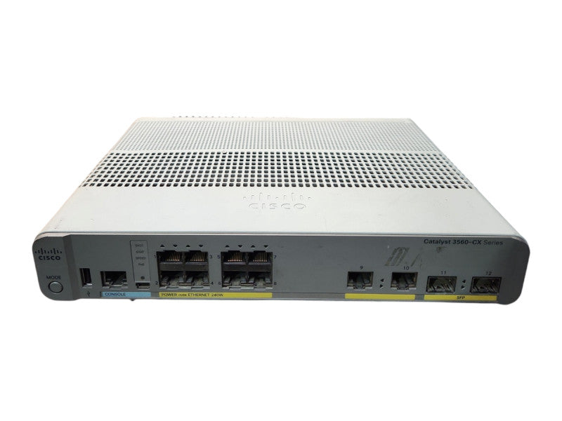 Cisco WS-C3560CX-8PC-S V01, 8-Port Gigabit PoE+ 240W Silent Switch, 2x SFP