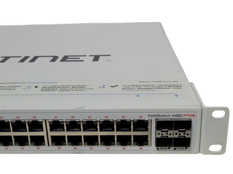 Fortinet Fortiswitch FS-448D-FPOE 48Port Gigabit Managed PoE Switch 2x PSU _