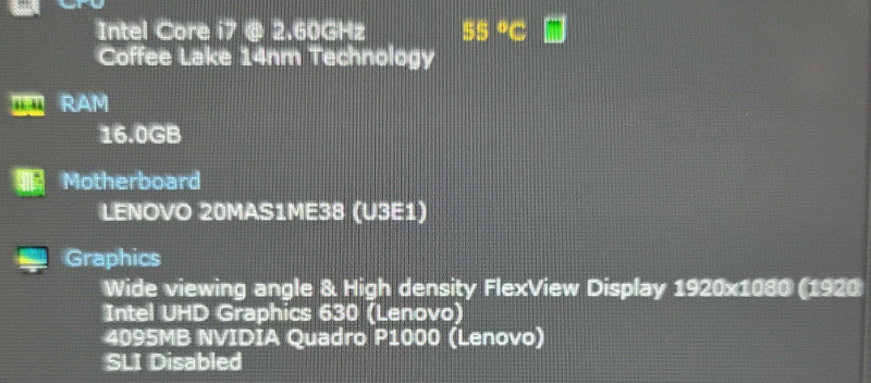 Lenovo ThinkPad P52| i7-8850H| 32GB DDR4| Quadro P1000| NO SSD READ β Lap200