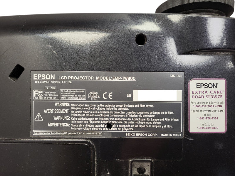 Epson PowerLite PRO CINEMA 800 (EMP-TW800) 3LCD Projector No remote $