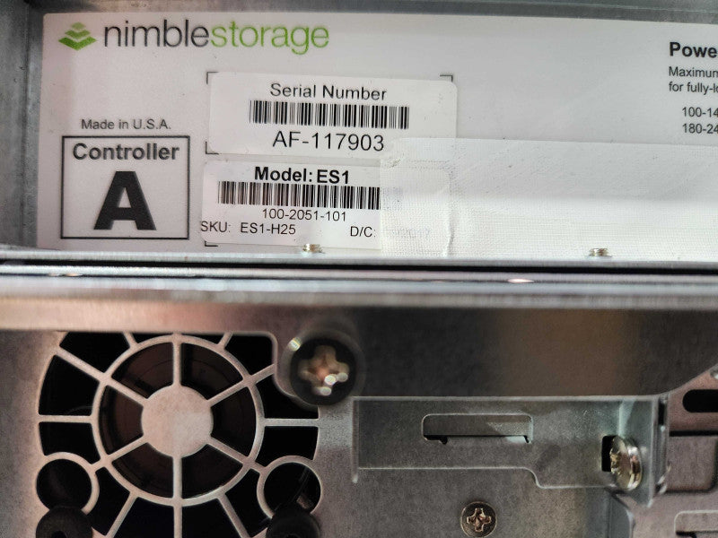 Nimble Storage CS200,400,ES1 3U Array, 2x SAS Controllers CS200 16x 3.5" Bays